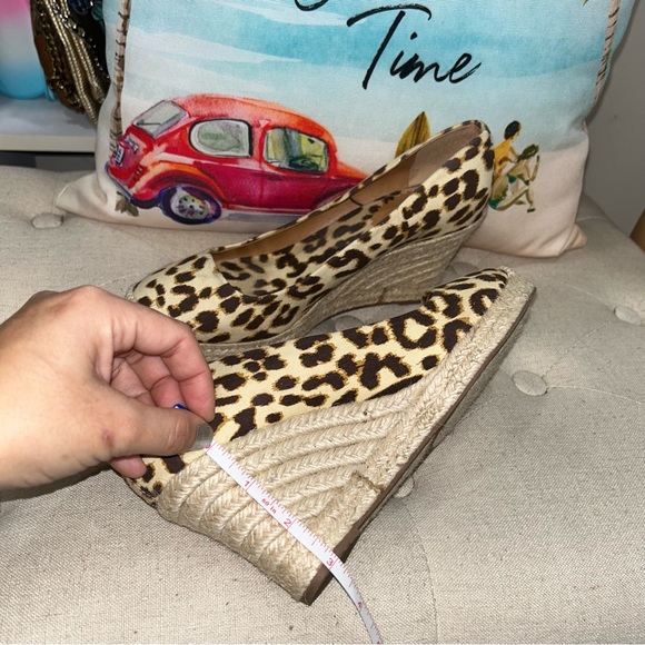 J.Crew Women'S Seville Brown/Beige Leopard Canvas Espadrille Wedges Shoes - Picture 8 of 12